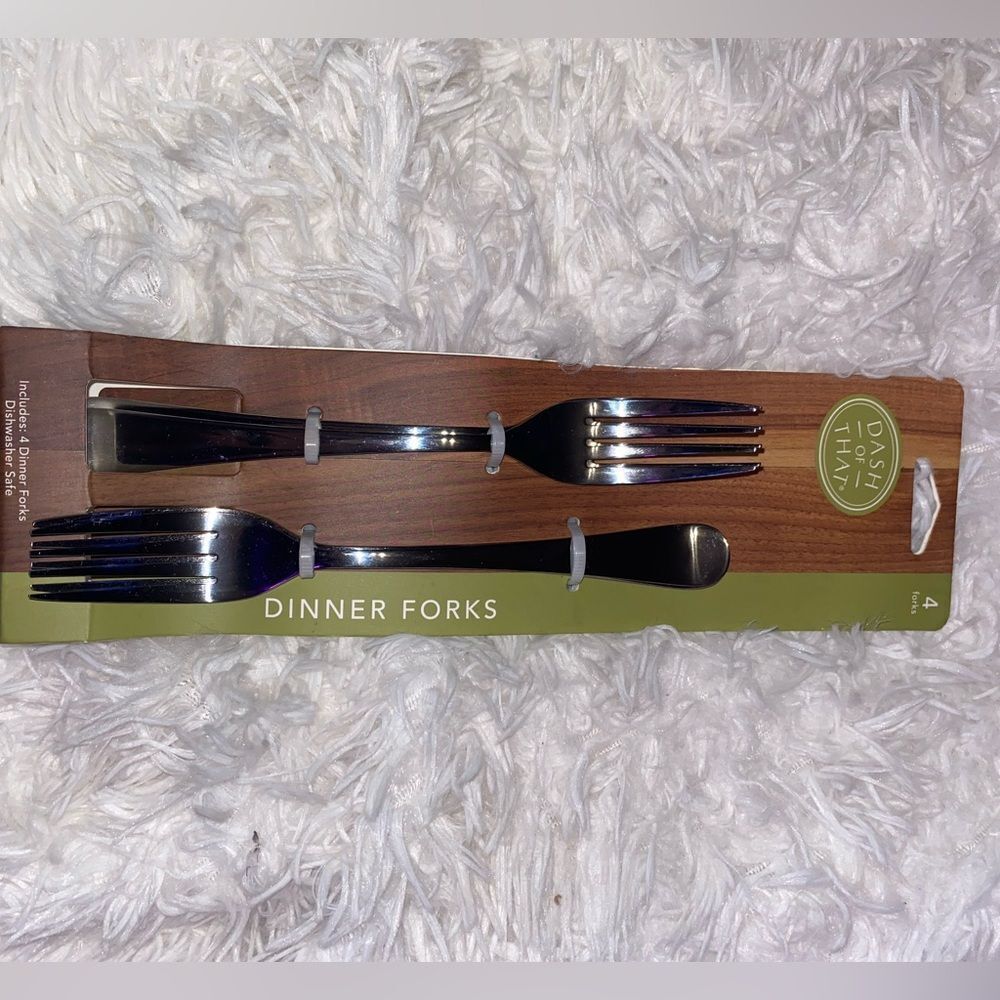 *NIB* Dash of That (4) Silver Dinner Forks, Stainless Steel
